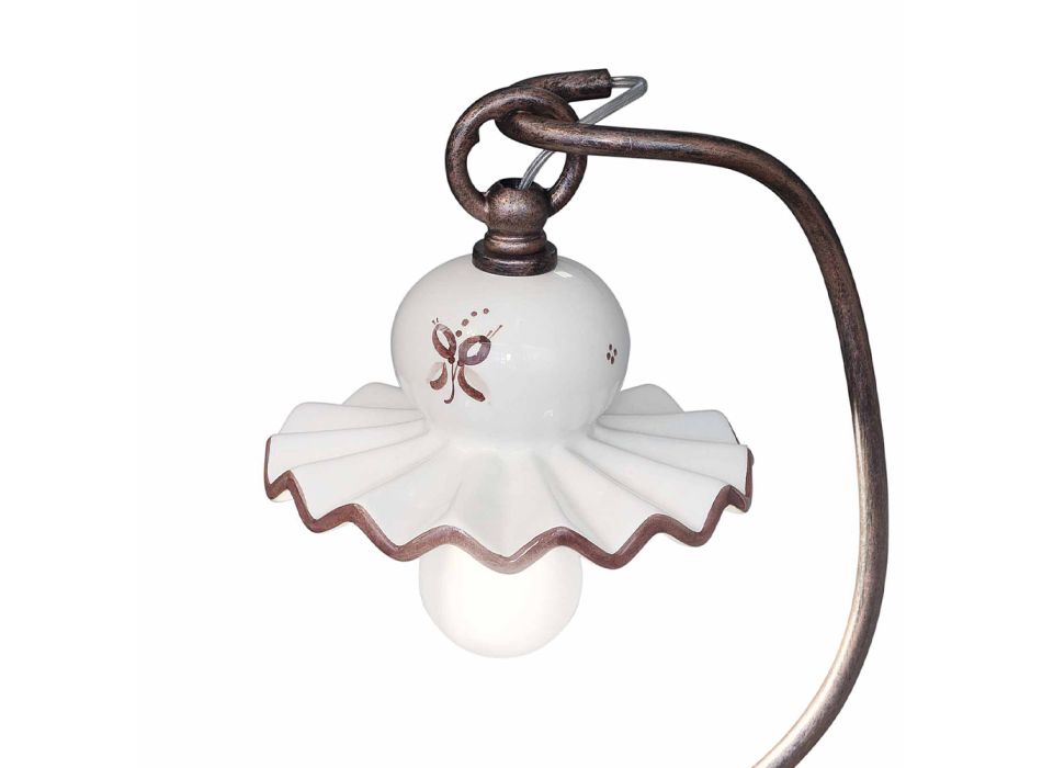 Lampe de table artisanale en céramique décorée à la main - Rome Viadurini