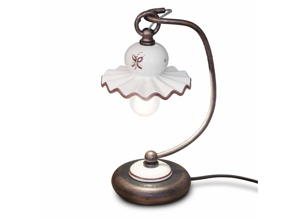 Lampe de table artisanale en céramique décorée à la main - Rome Viadurini