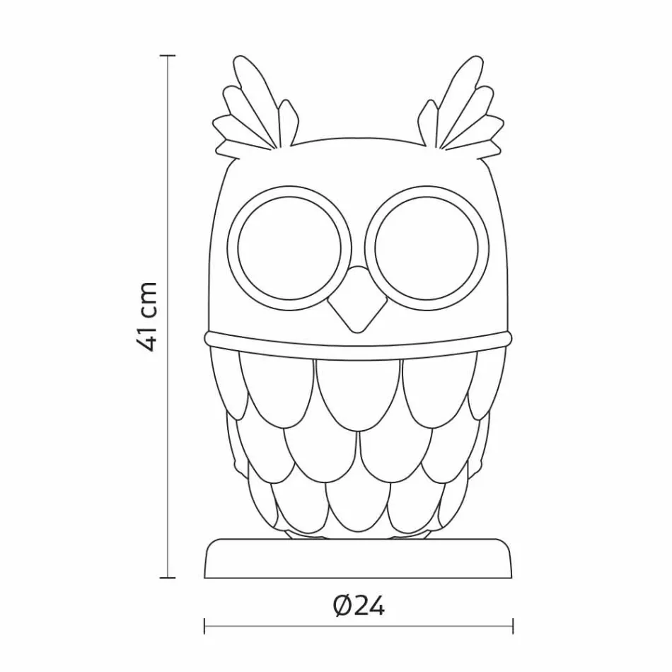 Lampe de Table en Céramique Blanc Mat 2 Lumières Hibou Design Moderne - Chouette Viadurini