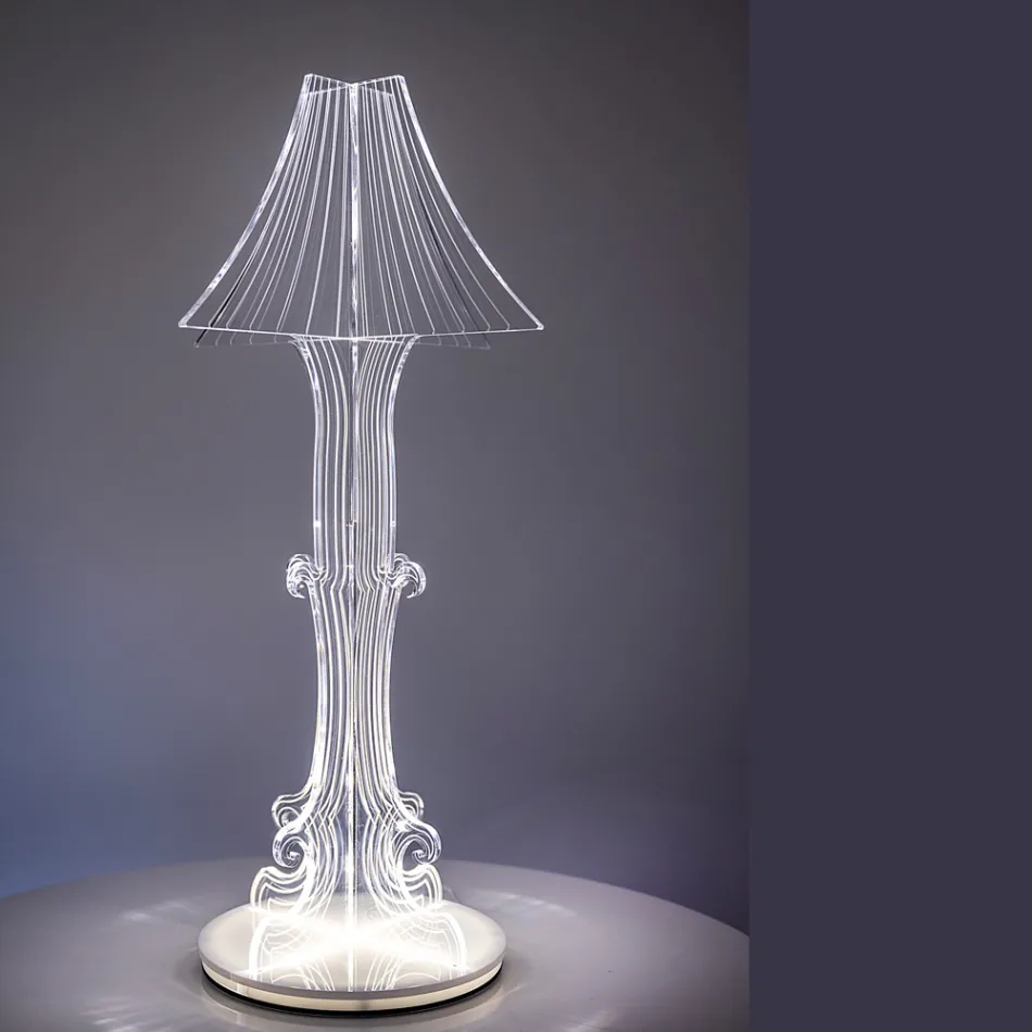 Lampe de table Aurel en plexiglas, disponible en deux tailles, fabriquée en Italie Viadurini