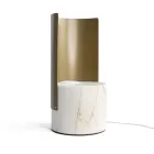 Lampe de table en marbre Paonazzo et métal fabriquée en Italie - Azumane Viadurini