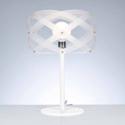 Lampe de diamètre de table de méthacrylate de satin blanc 40 cm Vanna Viadurini