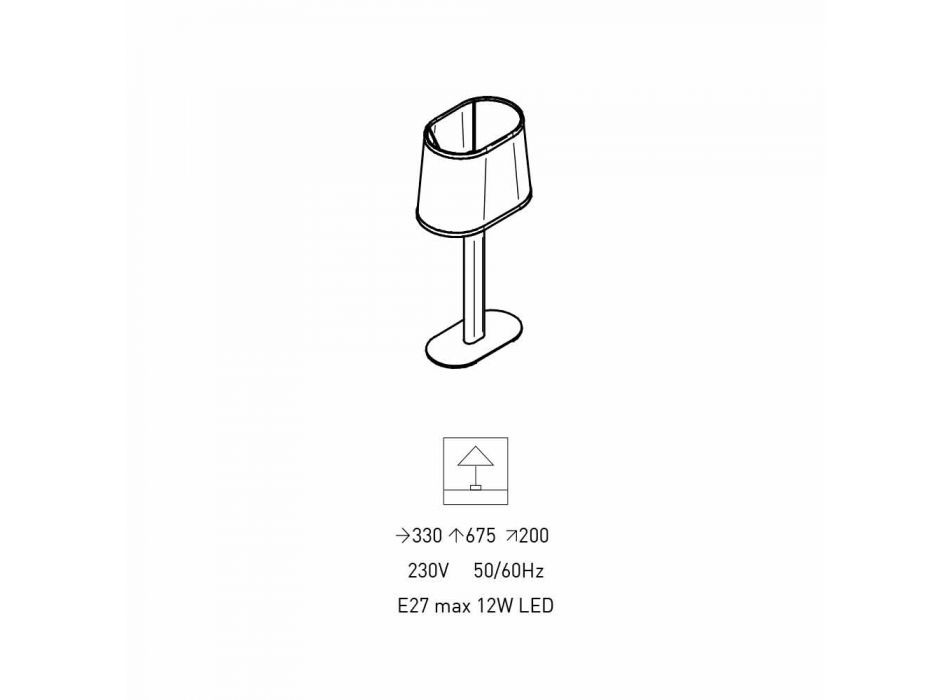 Lampe de table en métal avec abat-jour en tissu Made in Italy - Jump Viadurini