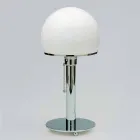 Lampe de Table en Opaline avec Structure Chrome Fabriquée en Italie - Toronto Viadurini
