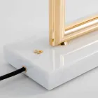Lampe de Table en Laiton et Résine avec Base en Marbre Made in Italy - Quizza Viadurini