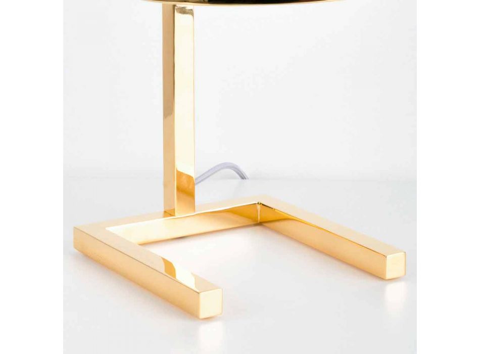 Lampe de Table en Laiton avec Finition Or ou Palladium Made in Italy - Adana Viadurini