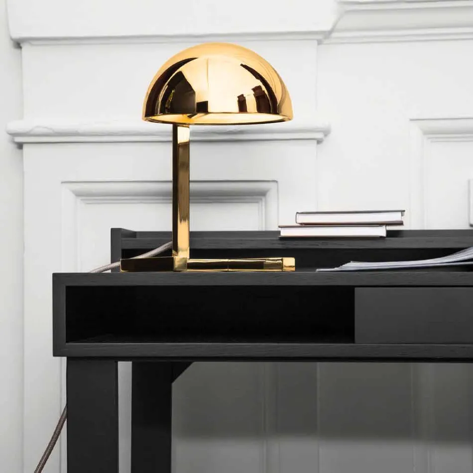 Lampe de Table en Laiton avec Finition Or ou Palladium Made in Italy - Adana Viadurini