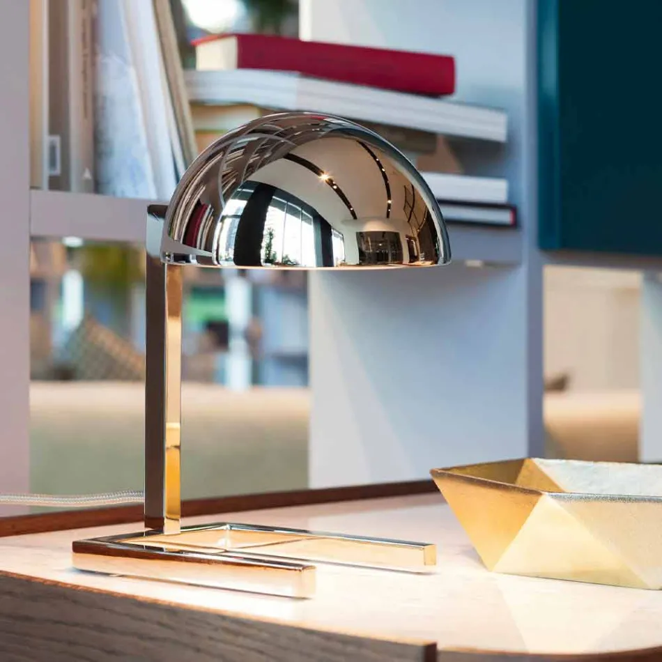 Lampe de Table en Laiton avec Finition Or ou Palladium Made in Italy - Adana Viadurini