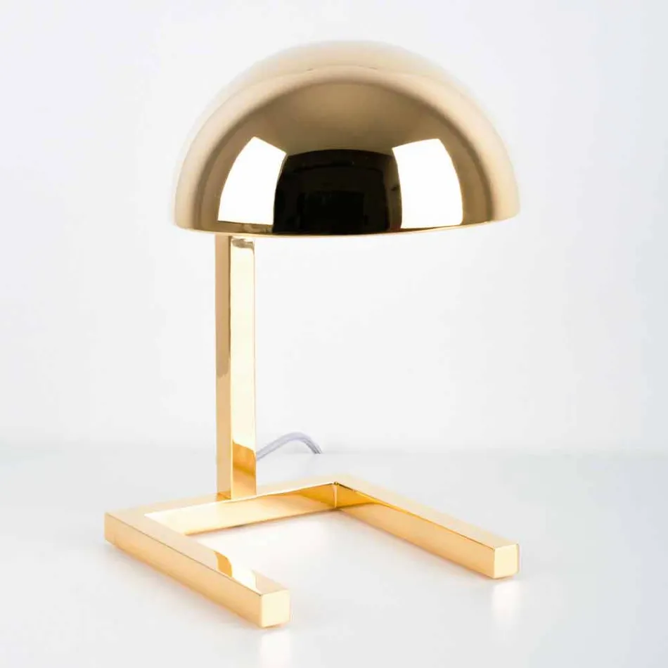 Lampe de Table en Laiton avec Finition Or ou Palladium Made in Italy - Adana Viadurini