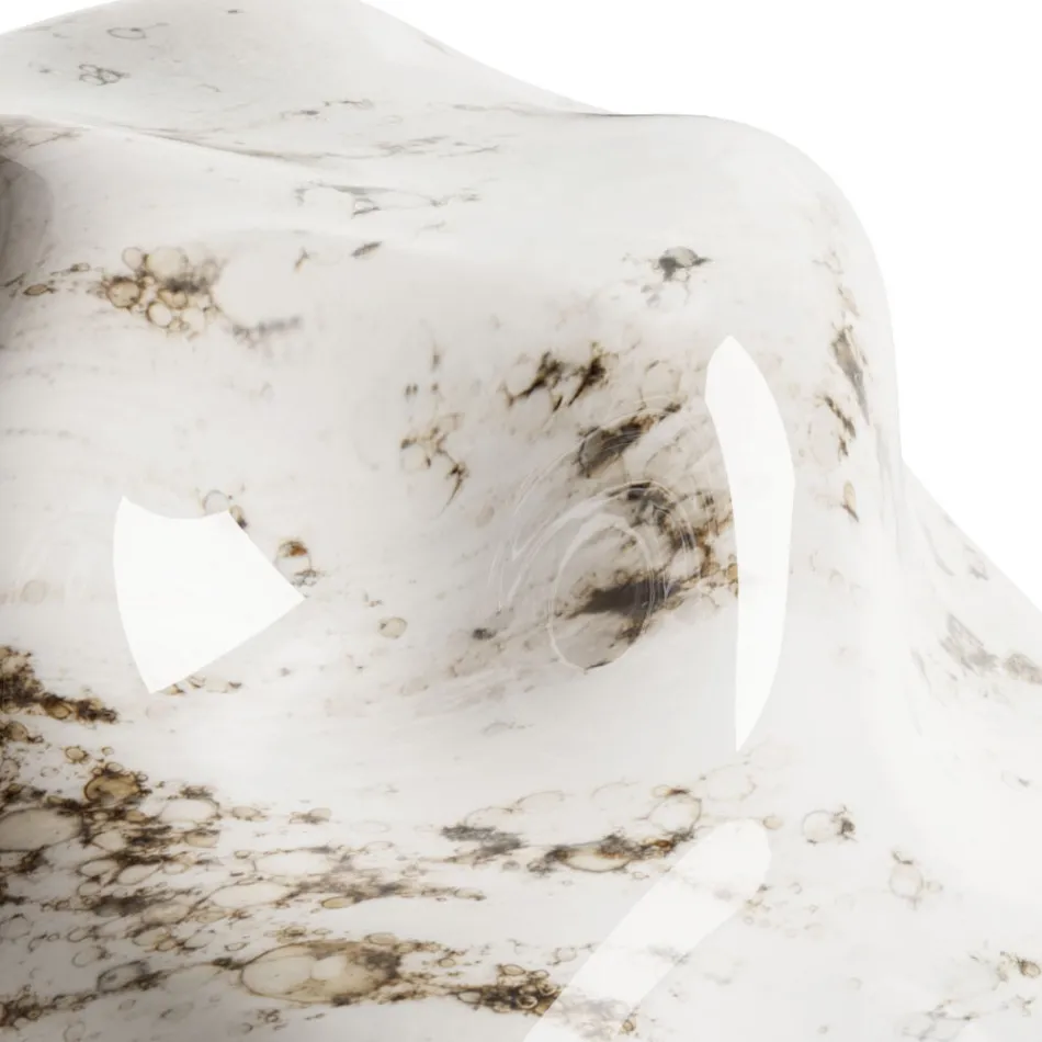 Lampe de table en laiton foncé et verre pierre fabriquée en Italie - Bottega Viadurini