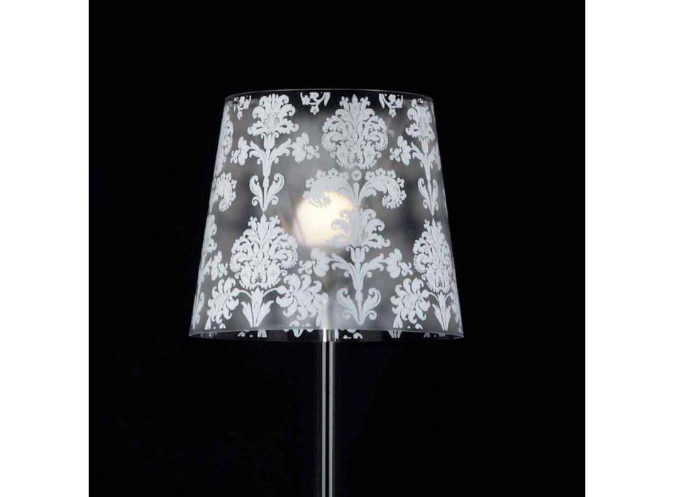 Lampe de table en polycarbonate avec des décorations, diamètre 30 cm, Mara Viadurini
