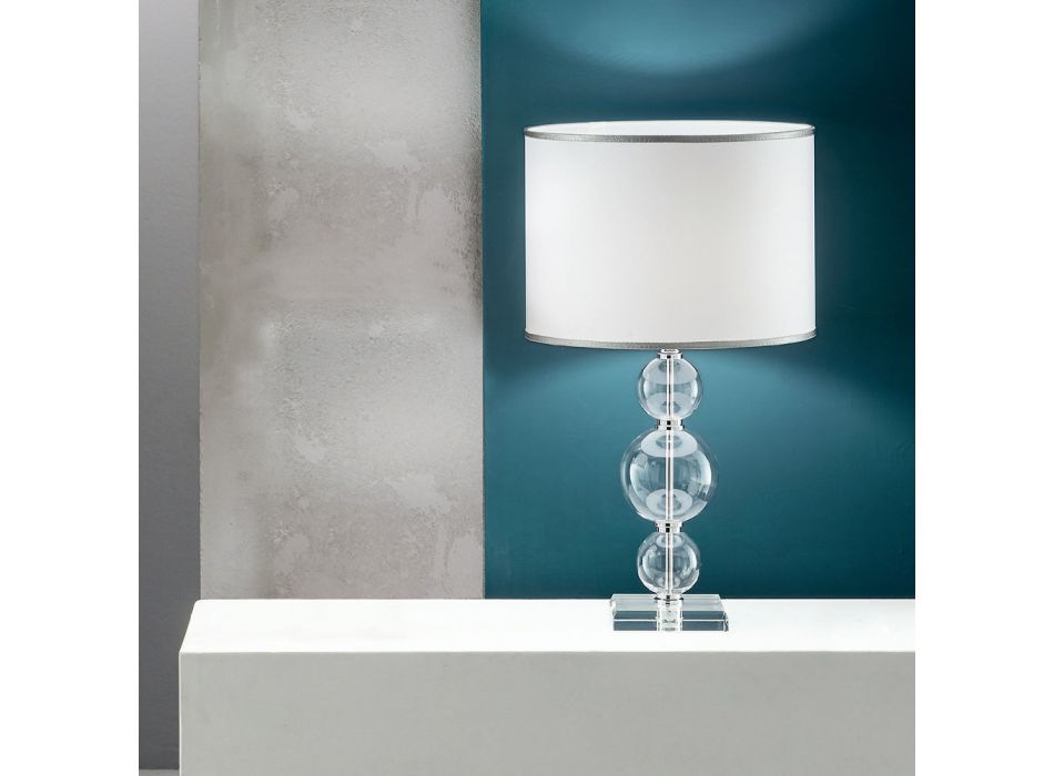 Lampe de table en verre artisanal et métal de style classique - Mindful Viadurini