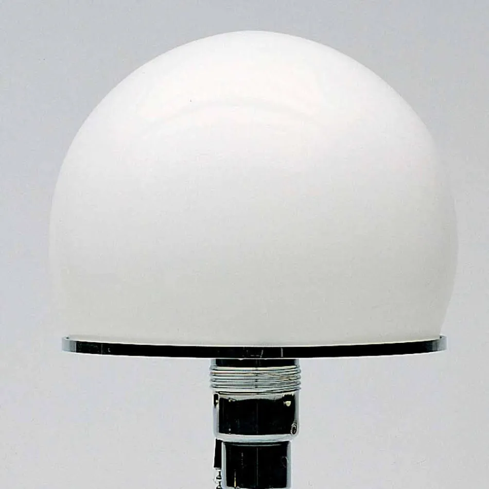 Lampe de table en verre avec abat-jour en opale fabriquée en Italie - Dacca Viadurini