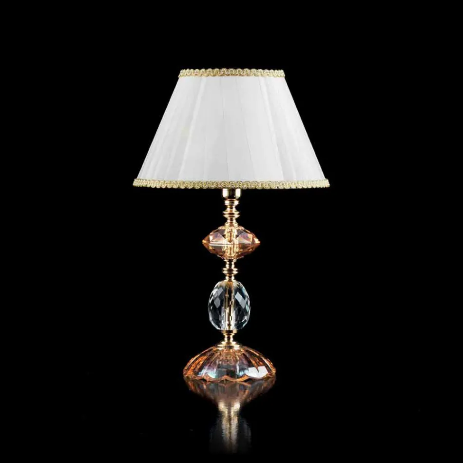 Lampe de table en verre et cristal Belle, fabriqué en Italie Viadurini