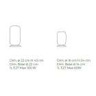 Lampe de table en verre soufflé à Venise 16 22 cm - Bambou Viadurini