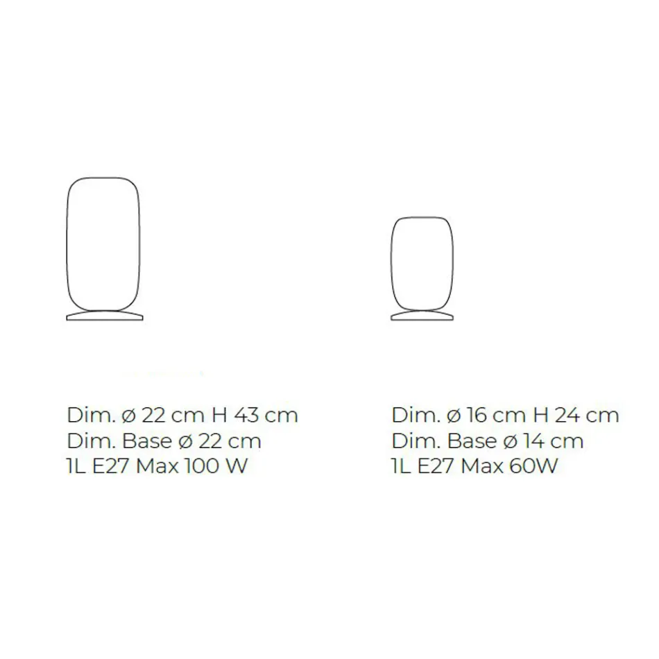 Lampe de table en verre soufflé à Venise 16 22 cm - Bambou Viadurini