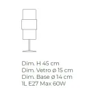 Lampe de Table en Verre Soufflé à Venise et Métal - Satomi Viadurini
