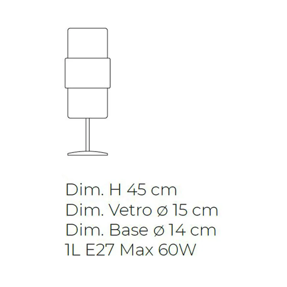 Lampe de Table en Verre Soufflé à Venise et Métal - Satomi Viadurini