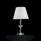 Lampe table en verre transparent et cristallo Ivy, fabriqué en Italie Viadurini