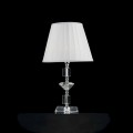 Lampe de table en verre transparent et cristal Ivy, faite en Italie