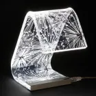 Lampe De Table Led Cristal Acrylique Plié Laser Décor - Possett Viadurini