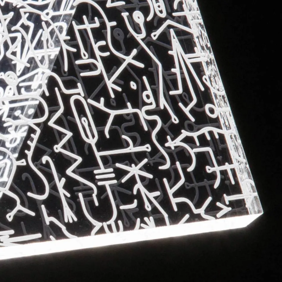 Lampe De Table Led Cristal Acrylique Plié Laser Décor - Possett Viadurini