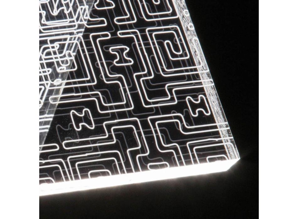 Lampe De Table Led Cristal Acrylique Plié Laser Décor - Possett Viadurini