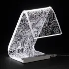 Lampe De Table Led Cristal Acrylique Plié Laser Décor - Possett Viadurini