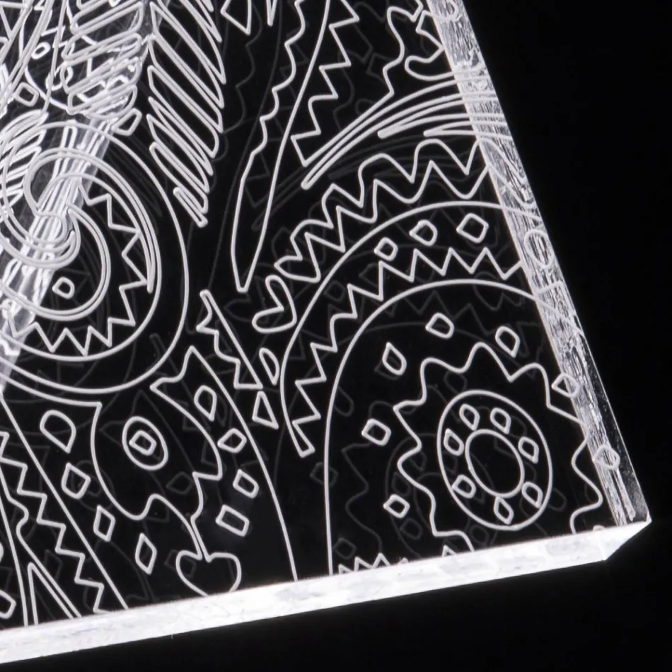 Lampe De Table Led Cristal Acrylique Plié Laser Décor - Possett Viadurini