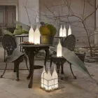 Lampe de Table LED en Verre Givré Blanc Design Moderne - Bouteille Viadurini