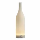 Lampe de Table LED en Verre Givré Blanc Design Moderne - Bouteille Viadurini