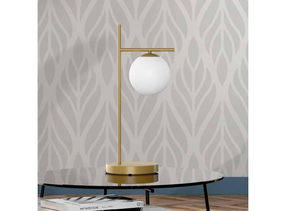 Lampe de table moderne en laiton et finition verre Made in Italy - Carima Viadurini