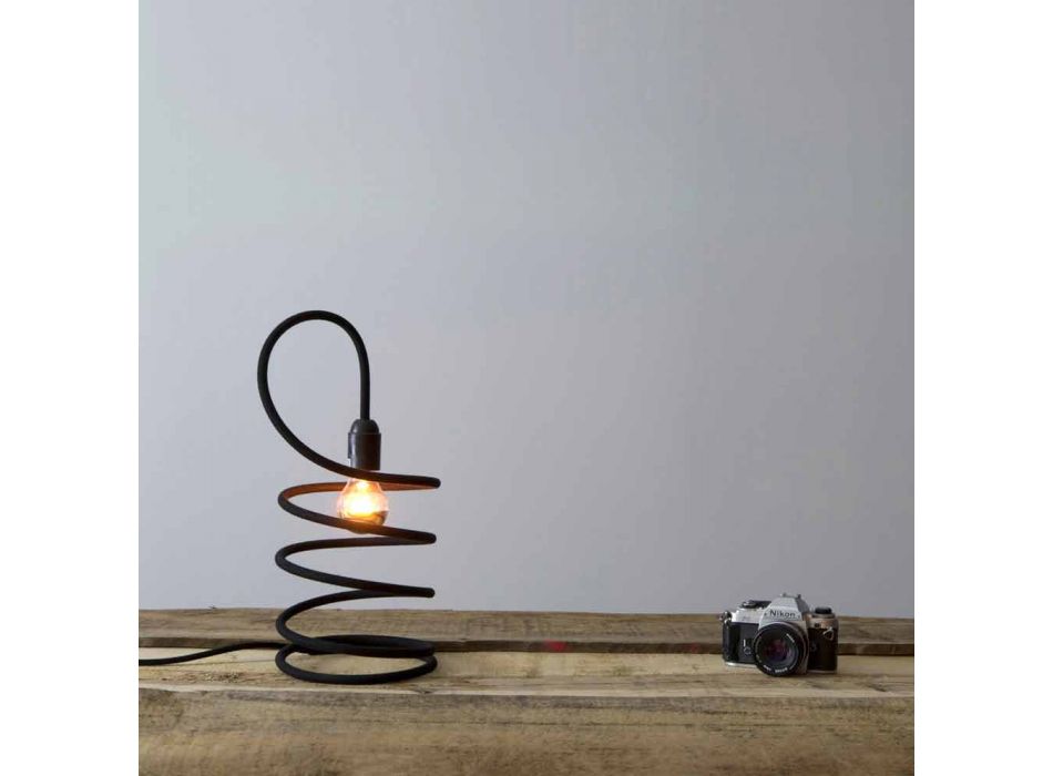 Lampe de table moderne en cuivre enduit de coton Made in Italy - Fusilla Viadurini
