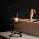 Lampe de table moderne en cuivre recouvert de coton Made in Italy - Fusilla Viadurini