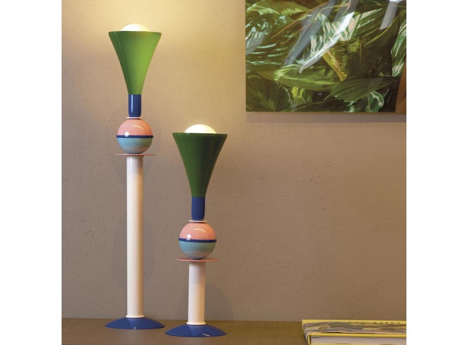 Lampe à poser Slide Carmen en aluminium multicolore, fabriquée en Italie Viadurini