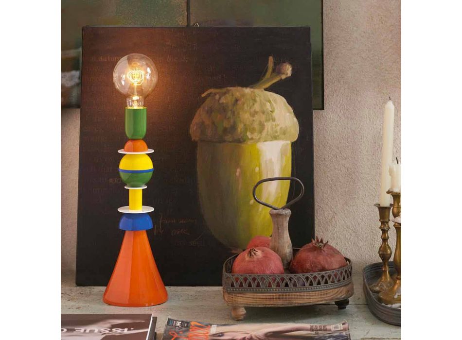 Lampe de table multicolore Slide Otello fabriqué en Italie Viadurini