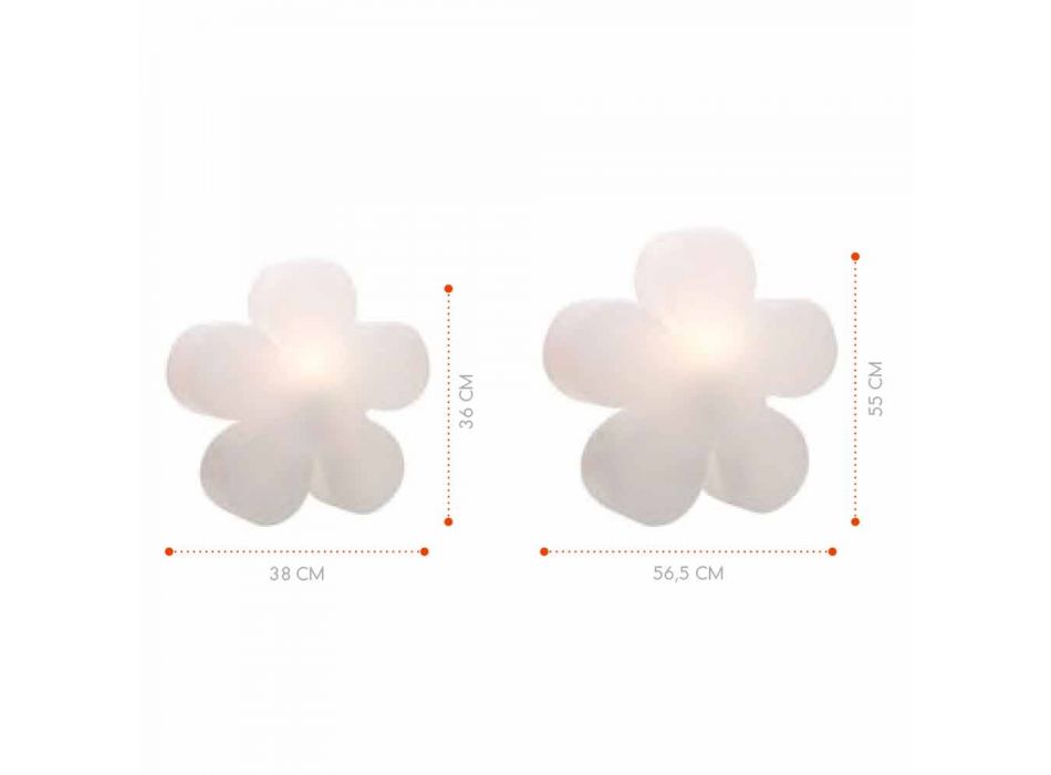 Lampe de table ou de sol Flower Design moderne en plastique blanc - Fiorestar Viadurini