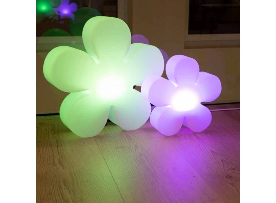 Lampe de table ou de sol Flower Design moderne en plastique blanc - Fiorestar Viadurini