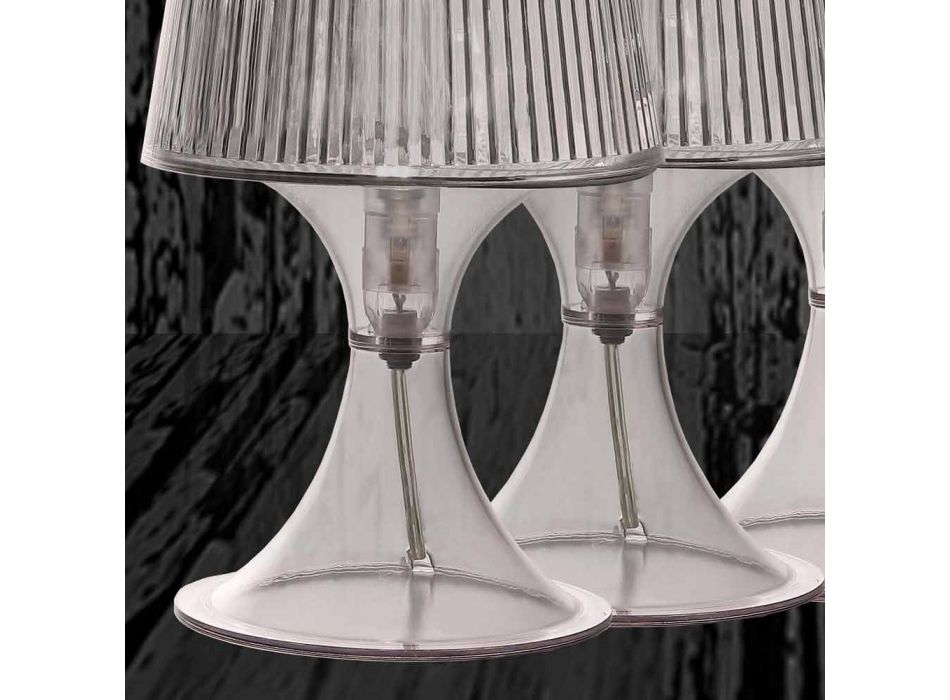 Lampe de table transparente en polycarbonate fabriquée en Italie Frosinone Viadurini