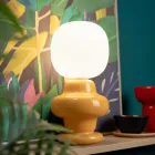 Lampe de table en céramique et verre fabriquée en Italie - Capocabana Viadurini