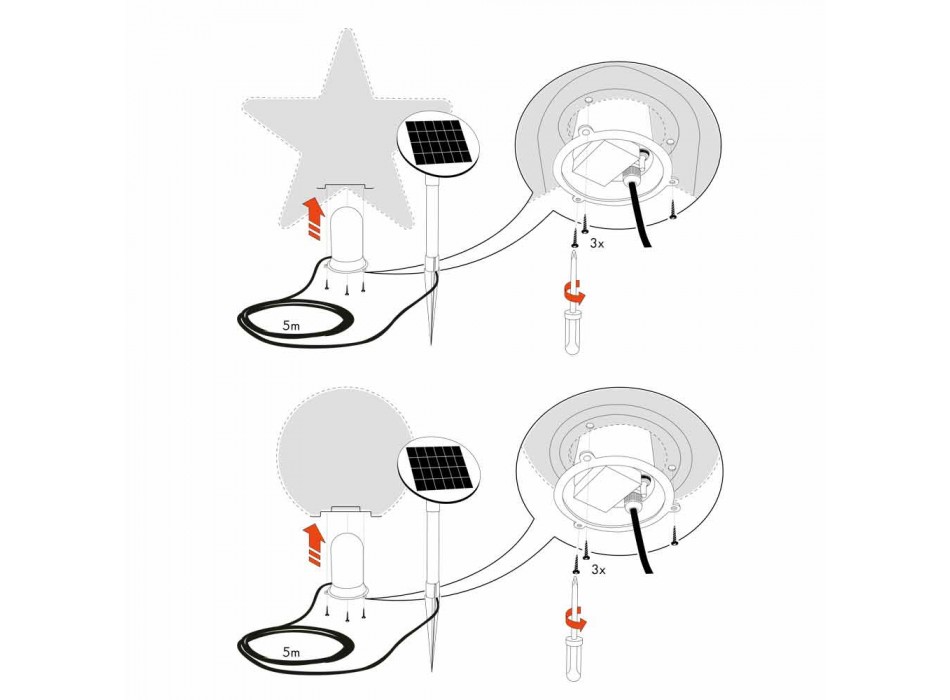 Lampe de table en polyéthylène solaire ou LED Star Design - Ringostar Viadurini