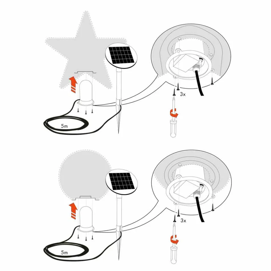 Lampe de table en polyéthylène solaire ou LED Star Design - Ringostar Viadurini