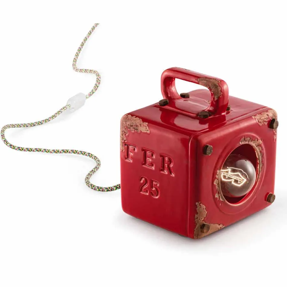 Lampe de table de style industriel en céramique et fer Valerie Viadurini