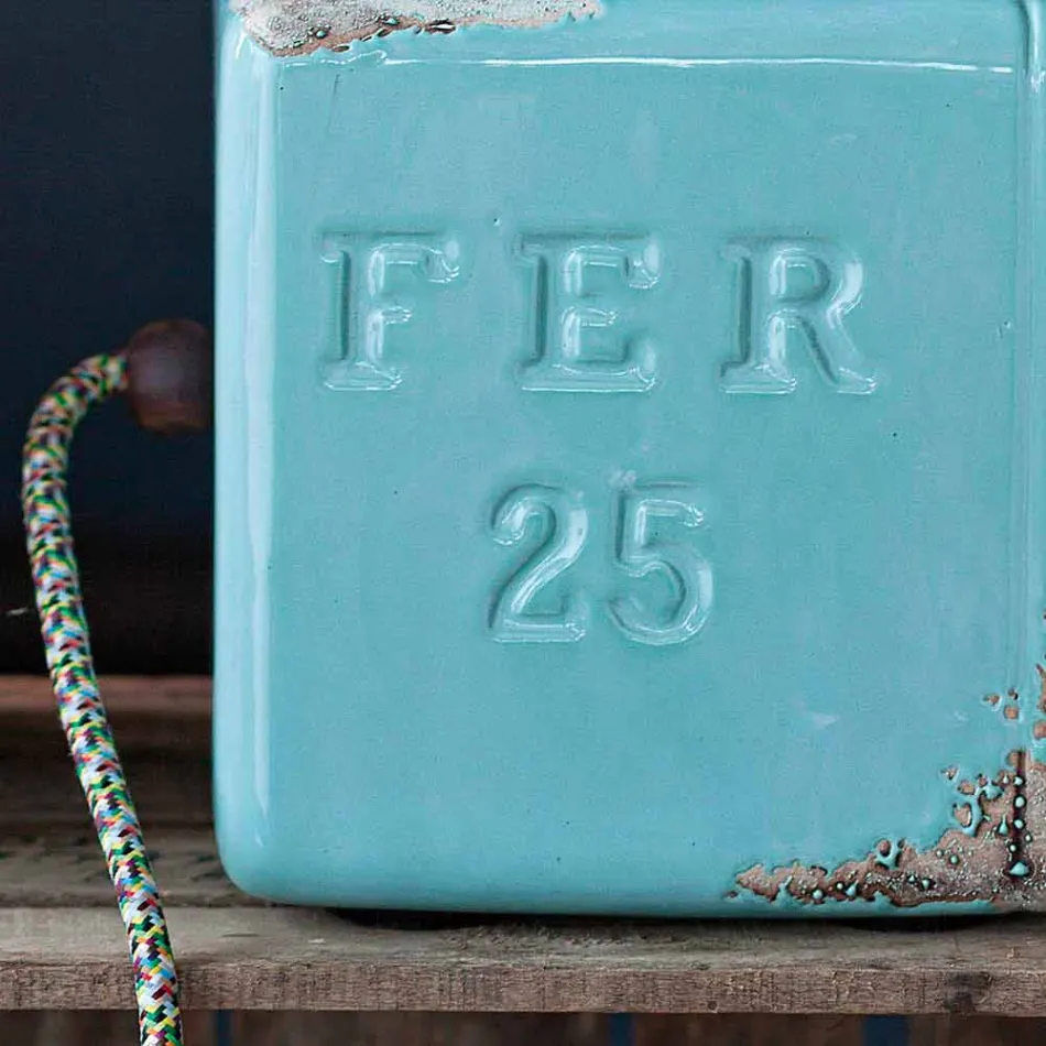 Lampe de table de style industriel en céramique et fer Valerie Viadurini