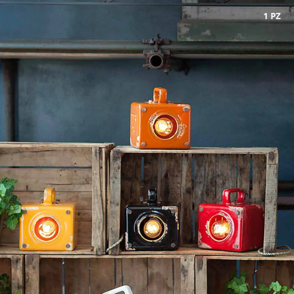 Lampe de table de style industriel en céramique et fer Valerie Viadurini