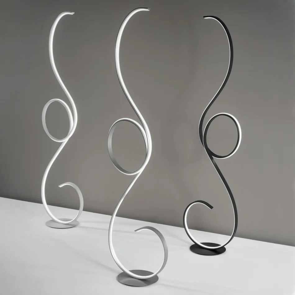 Lampadaire LED avec Structure en Métal Peint Design-Clac Viadurini