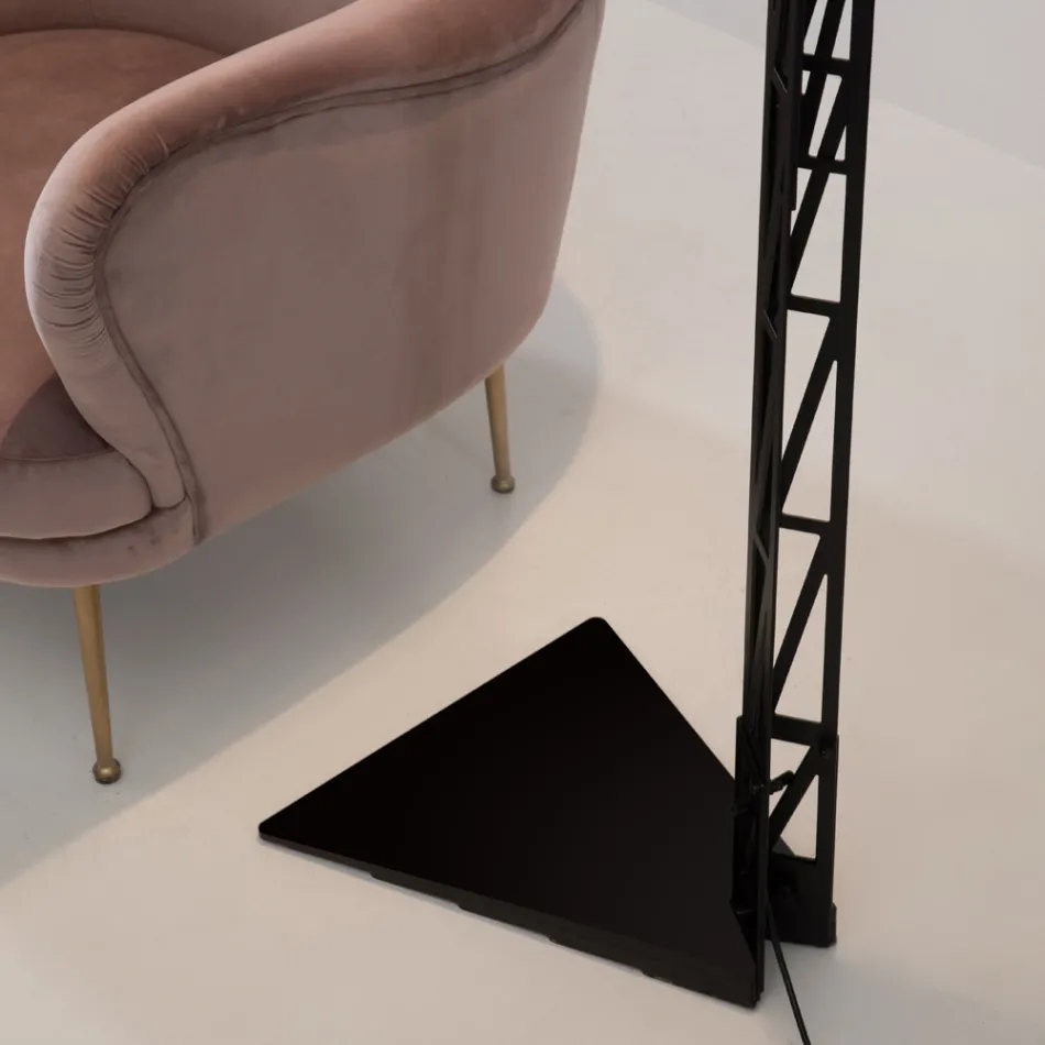 Lampadaire Extensible En Aluminium Noir Mat Design Échelle - Watchful Viadurini