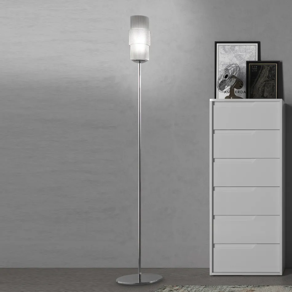 Lampadaire Artisan en Verre Soufflé Vénitien 30 cm - Satomi Viadurini