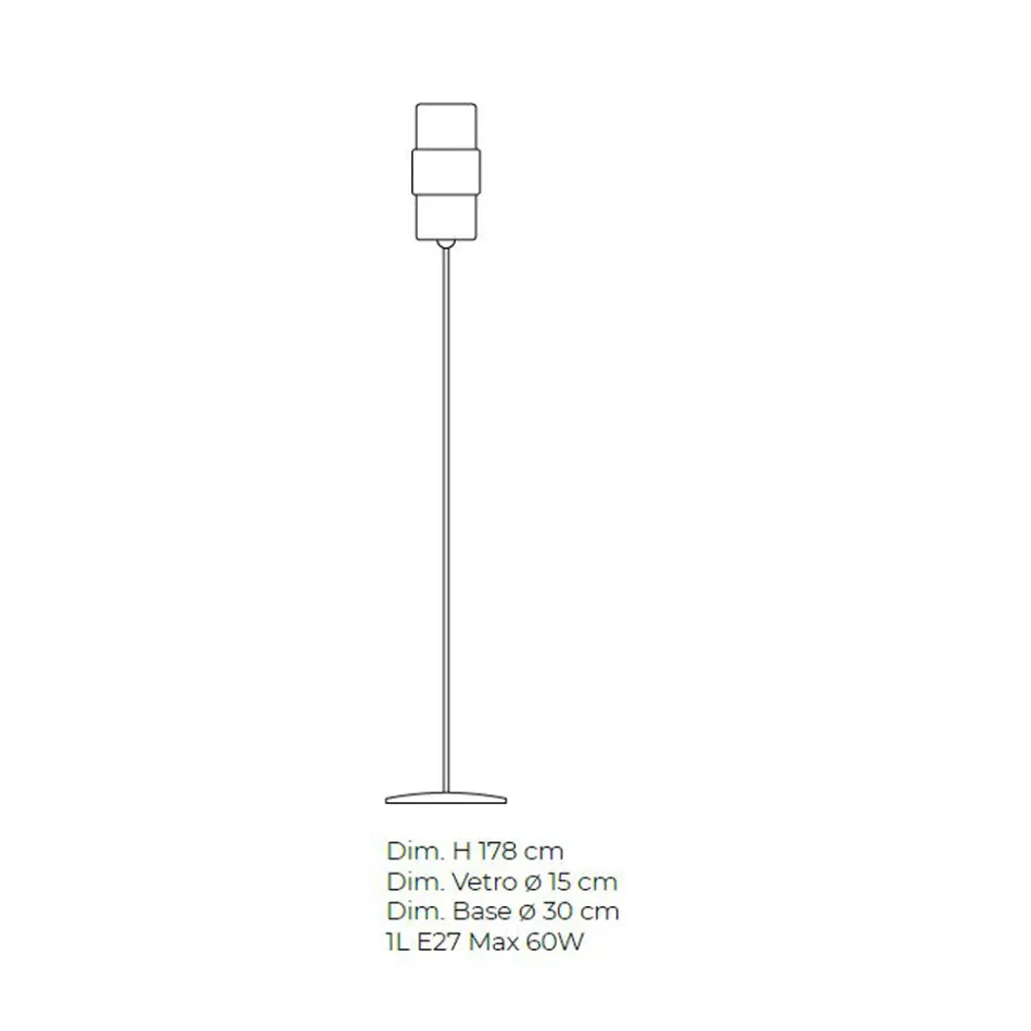 Lampadaire Artisan en Verre Soufflé Vénitien 30 cm - Satomi Viadurini