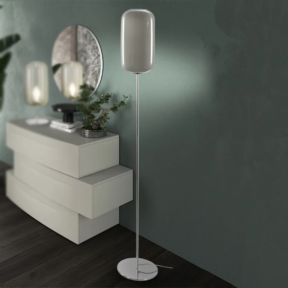 Lampadaire en Verre Vénitien Soufflé - Bambou Viadurini